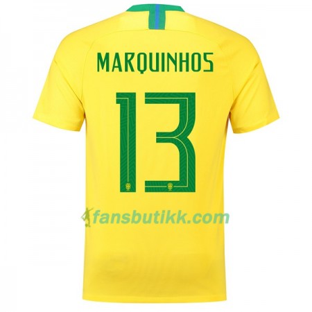 Fotball-VM 2018 Brasil drakt Marquinhos 13 Hjemmetrøye